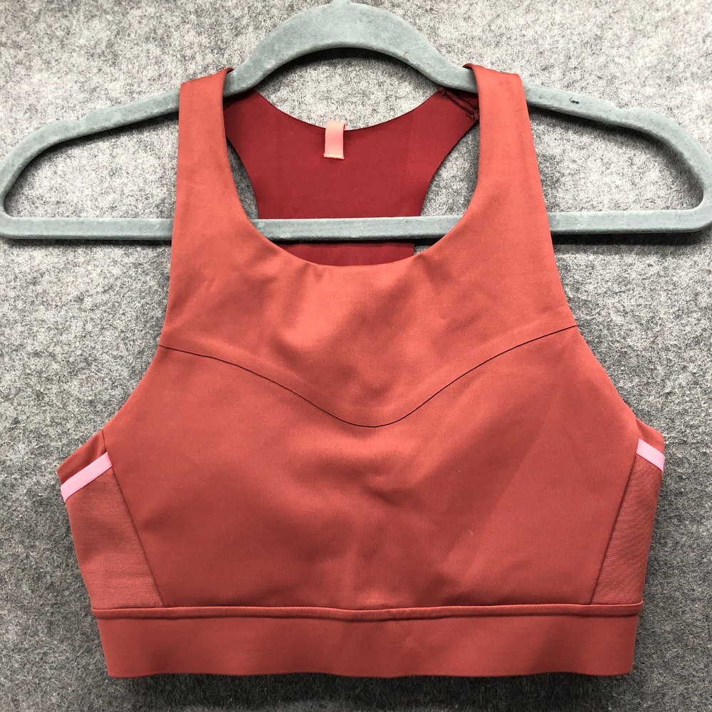 Brooks Drive Three Pocket High Neck Run Sports Bra Rust Terracotta 34C/D 350080